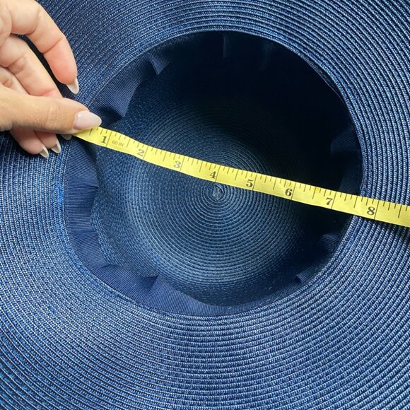 NEW Derby Hat Church Formal Dress Navy Royal Blue and White Feather Fascinator - Picture 4 of 10